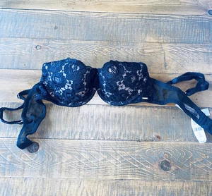 32A Victoria’s Secret The Miracle Bra Balconet Black Floral Laced VS Womens New - Picture 1 of 8