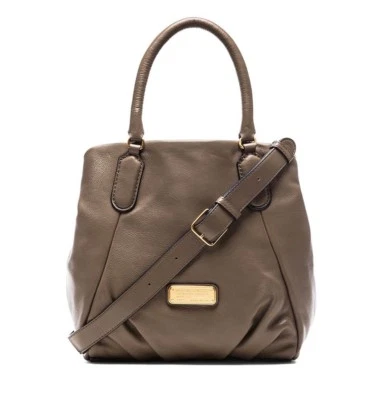 NWT MARC by MARC JACOBS New Q FRAN Leather Shoulder Tote Bag TAUPE $498 AUTHENTC - Image 1 of 4