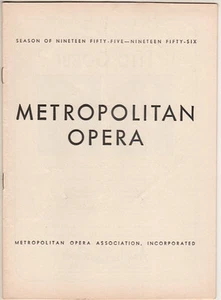 Metropolitan Opera Playbill "Un Ballo In Maschera" 1956 Richard Tucker - Picture 1 of 1