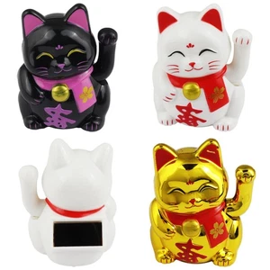 Mini Glückskatze Solar Wellness 5cm Maneki-Neko Chinesische Katze Glückskatze - Bild 1 von 25