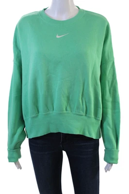 Nike Mujeres Pullover Sudadera Verde Cuello Redondo Manga Larga Talla M Foto 1 de 4