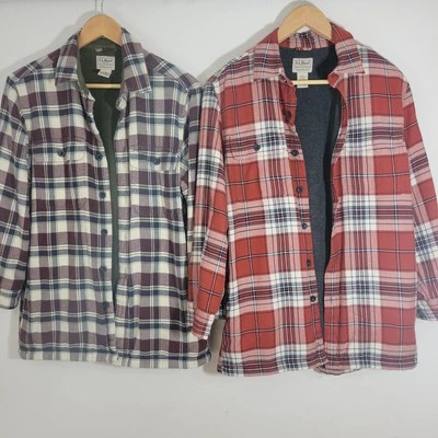 Paquete LL Bean Camisa Para Hombre Pequeña Forrada de Vellón Chaqueta Franela Cuadros   Foto 1 de 4