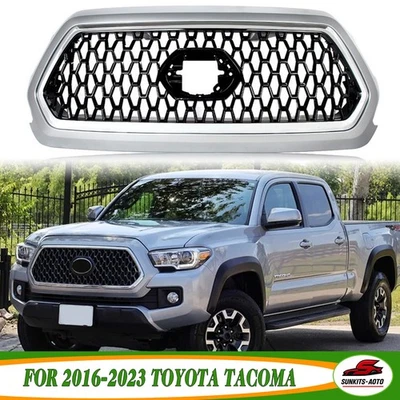 Painted Silver Sky Front Bumper Grille Grill For 2016-2023 2019 Toyota Tacoma Foto 1 de 4