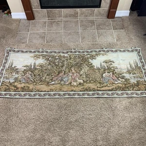 VTG Taysseer Mardini French Garden Decor Tapestry Wall Hanging 32 X 86 Egypt - Picture 1 of 16