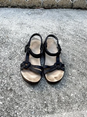 Teva Ventura Cork Sandals #6389 - Women’s 8.5 - Black - Leather Strappy Sport - Image 1 of 4