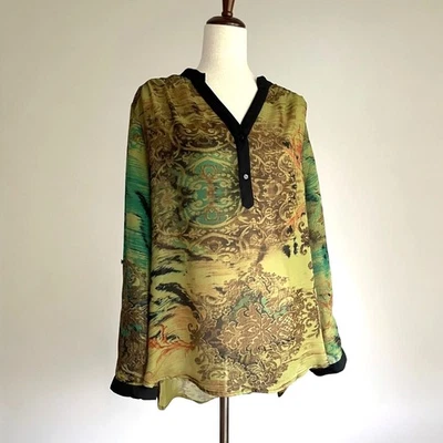 Top grunge de hadas caprichoso Y2K años 90 de colección para mujer XL verde cachemira victoriano gótico Foto 1 de 4