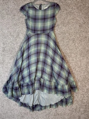 Vestido Joyfilm Mia Joy Skye a Cuadros Talla 12 Nuevo con Etiquetas Dobladillo Alto Bajo Volantes Foto 1 de 4