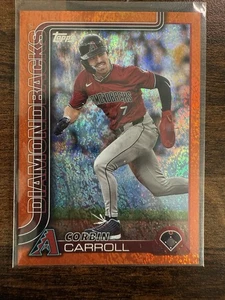 2025 Topps Series 1 Orange Speckle Foil Corbin Carroll /25 Diamondbacks - Picture 1 of 3