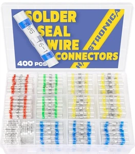 400PCS Solder Seal Wire Connectors Kit,26-10 Gauge Marine Grade Heat Shrink W... - Picture 1 of 7
