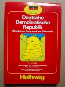 Autokarte Faltkarte Deutsche Demokratische Republik DDR 1 : 500 000 Hallwag - Bild 1 von 9