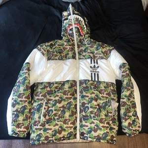 Bape X Adidas ABC Camo Firebird Shark Jacket - Size Large (Authentic) - Picture 1 of 5