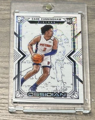 2021-22 Panini Obsidian Cade Cunningham ELECTRIC ETCH WHITE PULSAR Rookie RC SSP - Image 1 of 2