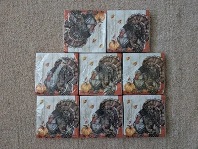 128 Timeless Turkey 2-Ply Thanksgiving Christmas New Year Party Napkins Tissues - Image 1 of 4