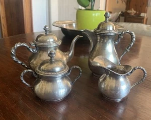 Piccolo Servizio Antico 4 Pezzi Caffè Te Argento 800 - Foto 1 di 9
