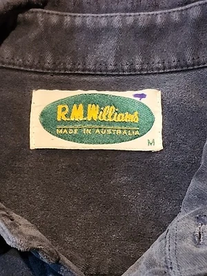 R.M. Williams длинным рукавом молескин рубашка средний винтажный сделано в Австралии редкая - Изображение 1 из 4