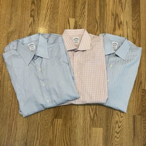 Lote De 3 Camisas Brooks Brothers Oxford Abotonadas Tejidas Italia Hechas en EE. UU. 16-33 - Imagen 1 de 24