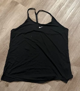 Nike Dri-fit Women's Black Tank Top Spaghetti Straps Racerback Size Xl - Picture 1 of 2