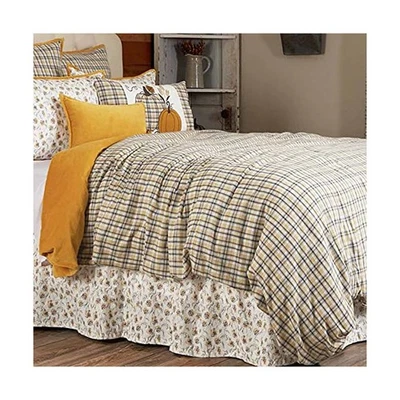 Funda nórdica Morning Meadow Plaid King, 92" L x 108" W, acogedora ropa de cama de otoño con... Foto 1 de 4
