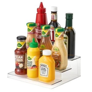 Estante de especias transparente, organizador de especias de estante de 3 niveles para gabinete, estante de especias y... - Imagen 1 de 7