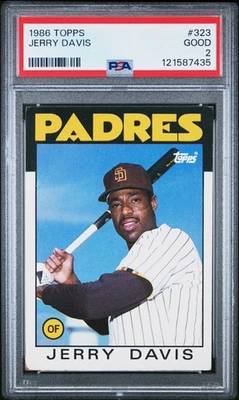 1986 TOPPS #323 JERRY DAVIS PSA 2 - Image 1 of 2
