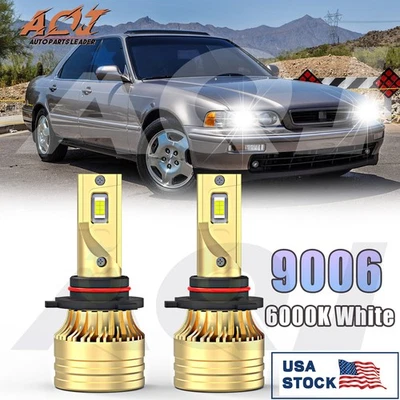 LED Headlight Kit 9006 6000K White Bulbs Low Beam for Acura Legend 1990-1994 - Image 1 of 4