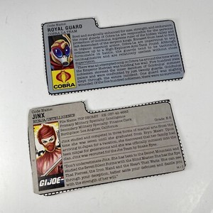 GI Joe Royal Guard  Jinx 1987 Cobra-La File Cards Only