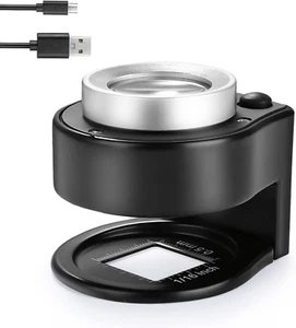 30X Münzlupe, USB Wiederaufladbar 6 Lichter Tragbar Metall Augenlupe Nähen - Bild 1 von 12