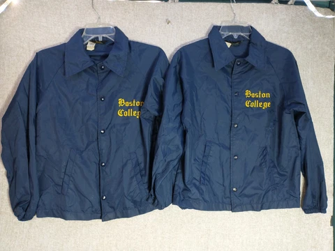 2 Vtg Boston College Champion Jacket Youth Sz L (14-16) Snap Windbreaker Blue Cover