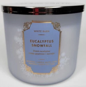 BATH & BODY WORKS WHITE BARN EUCALYPTUS SNOWFALL 3 WICK 14.5 OZ SCENTED CANDLE - Picture 1 of 5