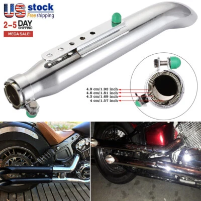 New Chrome 20" Motorcycle Turnout Silencer Exhaust Custom Chopper Cafe Racer - Image 1 of 4