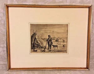 Antiker Simon Fokke Gravur Slooten 1624 gerahmt & mattiert - Bild 1 von 11
