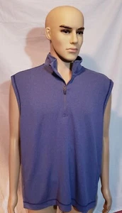 Chaleco de golf Roundtree & Yorke 1/4 con cremallera rendimiento azul grande $69 ENVÍO GRATUITO - Imagen 1 de 3