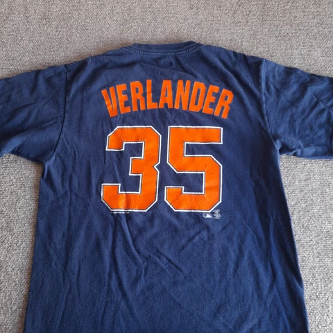 Detroit Tigers Verlander Shirt Youth Large L Player #35 MLB Apparel Teen Kids Cover