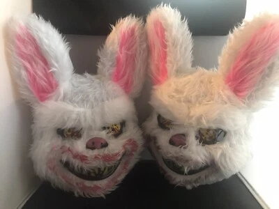 Halloween Scary Mask Rabbit Bunny  Bloody Plush Animal Head Mask Halloween - Image 1 of 4