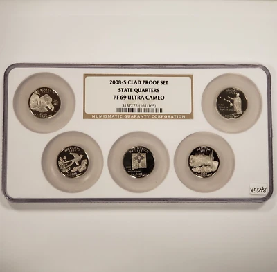 5-Coin 2008-D Clad Proof Set State Quarter - NGC PF 69 Ultra Cameo - X5548 - Image 1 of 2