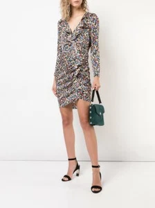 NUEVO CON ETIQUETAS $595 VERONICA BEARD Vestido Minna Floral Volantes Mezcla Seda 1810JQ0032579 Talla 4 - Imagen 1 de 11