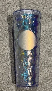 Bicchiere Venti Starbucks Natale Vacanze 2023 Diamante Iridescente Prisma Cristallo - Foto 1 di 2