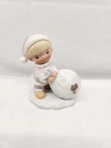 HOMCO kleines Mädchen Kind mit Geschenksack Weihnachten Porzellan Biskuit 5613 Figur - Bild 1 von 5