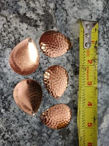 10 COPPER #6 HAMMERED WORTH NOS SPINNING BLADE MADE IN USA - Picture 1 of 7
