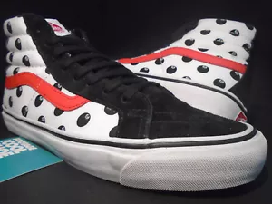2014 VANS OG SK8-HI LX VAN DOREN STUSSY 8 BALL WHITE BLACK RED VN-0OZEC4T 9.5 - Picture 1 of 14