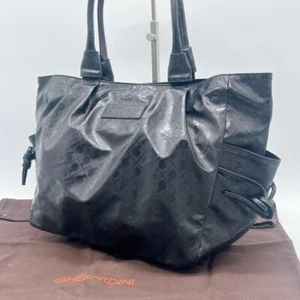 GHERARDINI Tote Bag Logo motif softy Polyester Polyurethane coating black - Picture 1 of 10