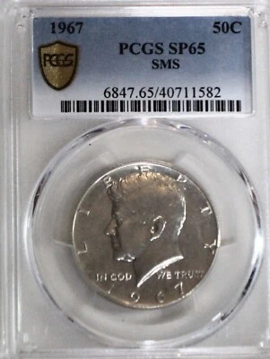 1967 Kennedy  Half Dollar SP65 PCGS Blue Label, Gold Shield - Image 1 of 4