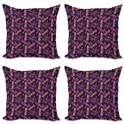 Ambesonne Dragonfly Art Cushion Cover Set Of 4 For Couch And Bed In 4 Sizes