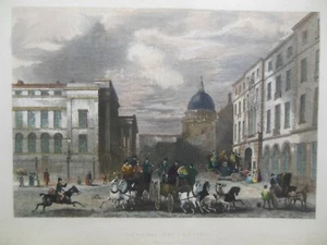 General Post Office - Original c1840s Victorian London Hand Coloured Engraving - Picture 1 of 4
