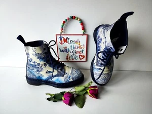 Dr Doc Martens 1460 8 eye Willow china plate porcelain suede UK5 EU38 - Picture 1 of 10