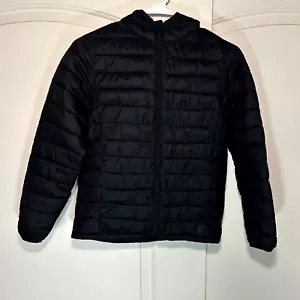 Gap Kids Primaloft Pure Hood Puffer Lightweight Jacket Size Large Black Recycled - Picture 1 of 6