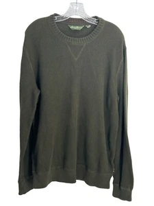 Maglione girocollo Eddie Bauer uomo XLT 100% cotone verde oliva - Foto 1 di 14