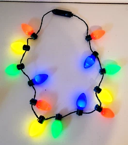 Holiday Light Up Christmas Bulb Necklace with 6 Light Modes - Picture 1 of 3