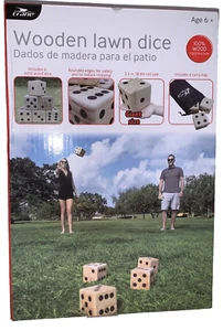 Crane Sports 6 Stück Massivholz Rasen Würfel Familie Spaß Spiel - Bild 1 von 4