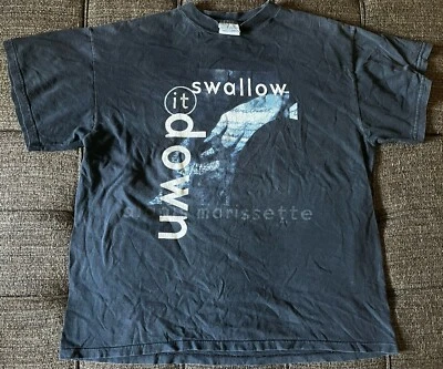 Camisa de gira Alanis Morissette Can’t Not Vintage Swallow it Down Tultex talla L Foto 1 de 4